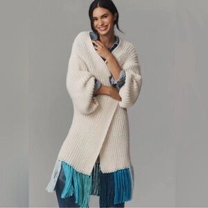 Brand New Anthropologie Long Cardigan Sweater with Fringe
